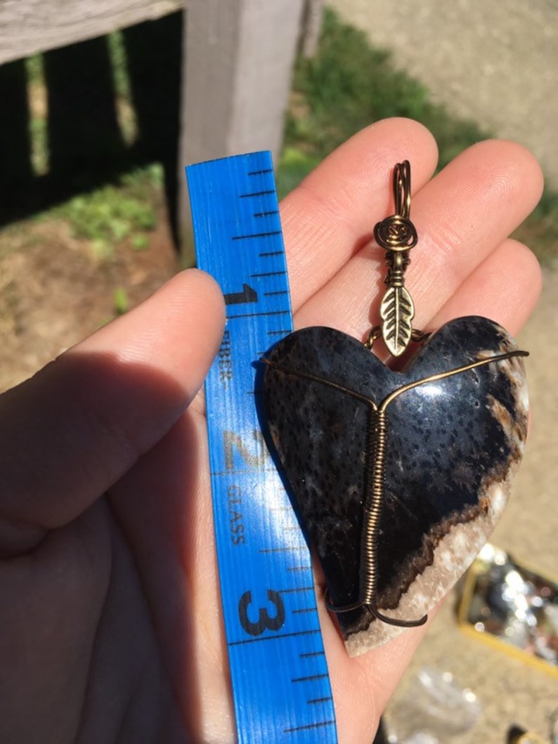 Petrfied Palm Root Crystal Pendant boho pendant antique toned wire gemstone pendant