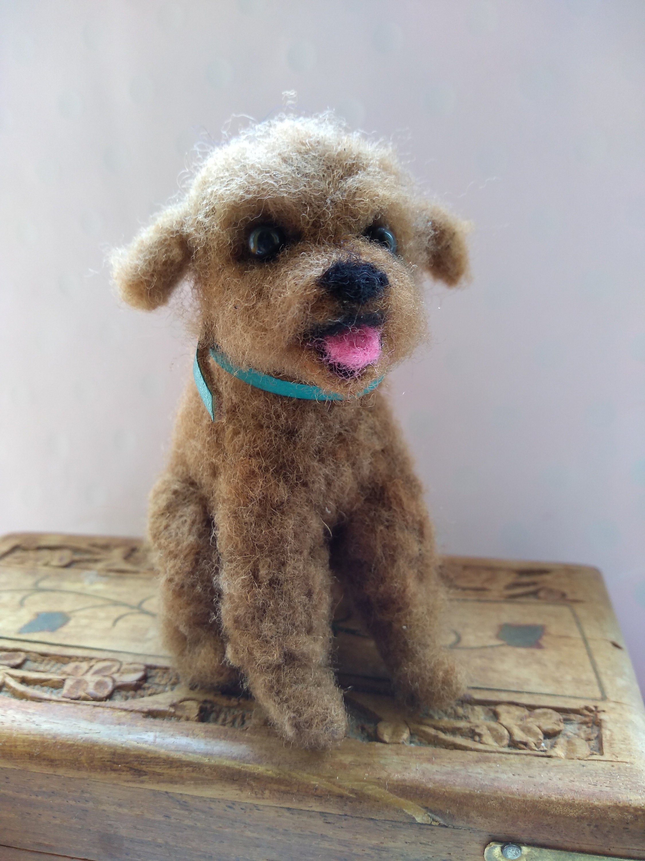 Needle Felted Dog Toy Poodle, Red, Brown & Black Wool Poodle Animal Pet  Portrait, Mother's Day Gift, Blythe Doll Accessory, Stocking Stuffer 