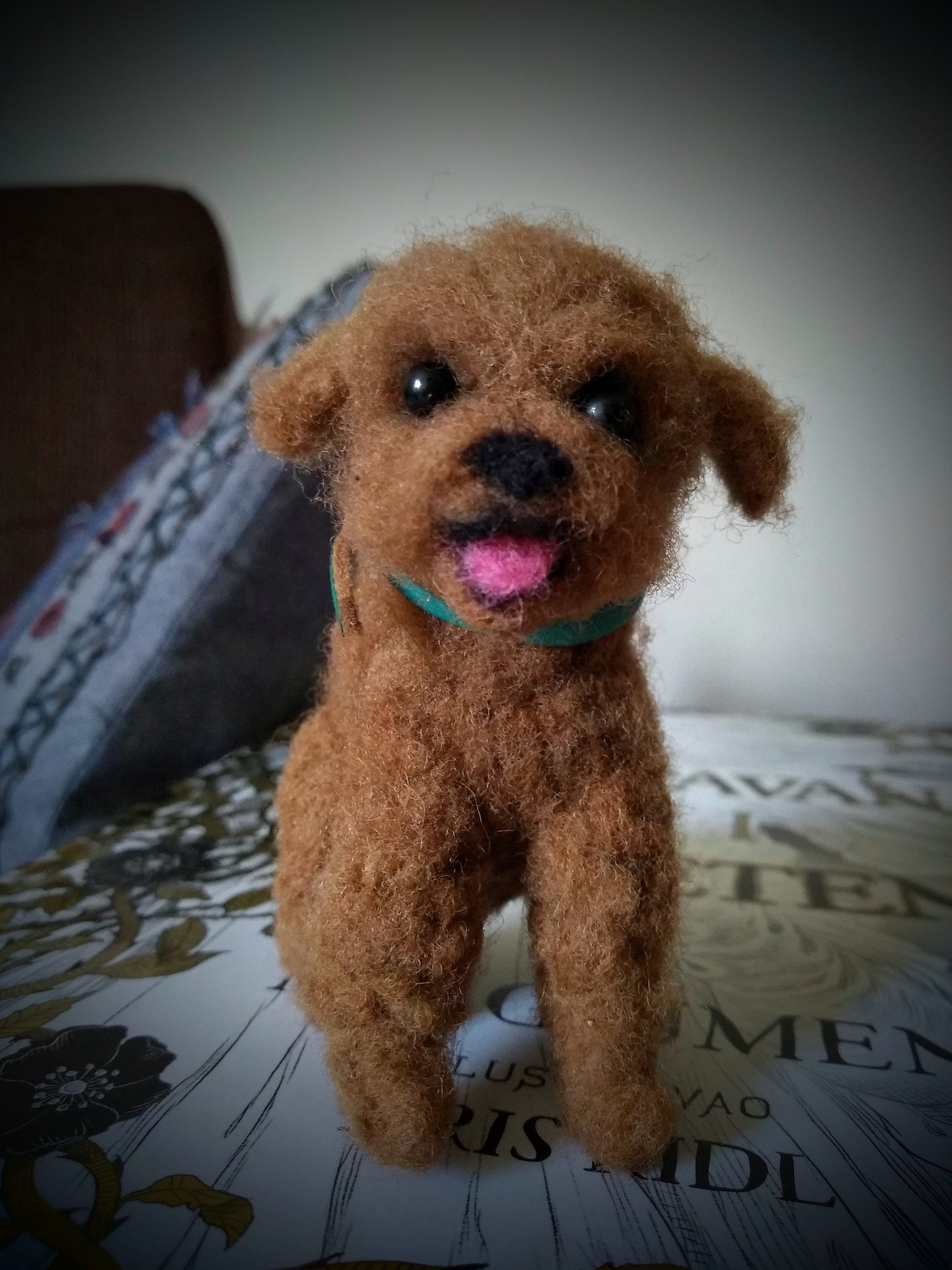 Needle Felted Dog Toy Poodle, Red, Brown & Black Wool Poodle Animal Pet  Portrait, Mother's Day Gift, Blythe Doll Accessory, Stocking Stuffer 