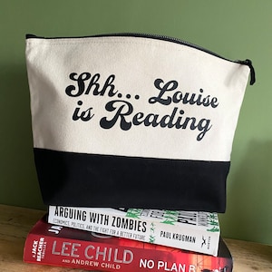 Personalised Reading Bag, Shh I'm reading, Custom Book Storage, Crafty Cath's