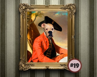 Custom Pet Portrait from your photo | Portrait of a gentleman - Dog and Cat Portrait | Pet lovers gift | Painting Art Renaissance pet