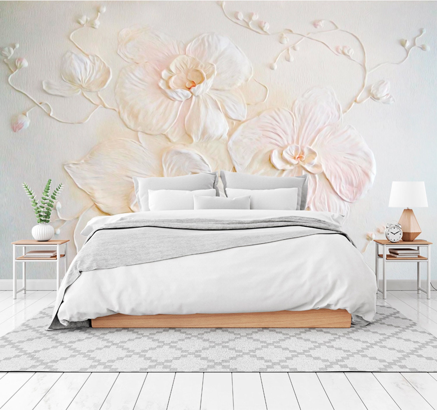 Wall Décor 3D Flower Day CA455 Ceiling Wallpaper Removable Self