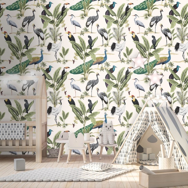 Peacock Wall Paper Etsy