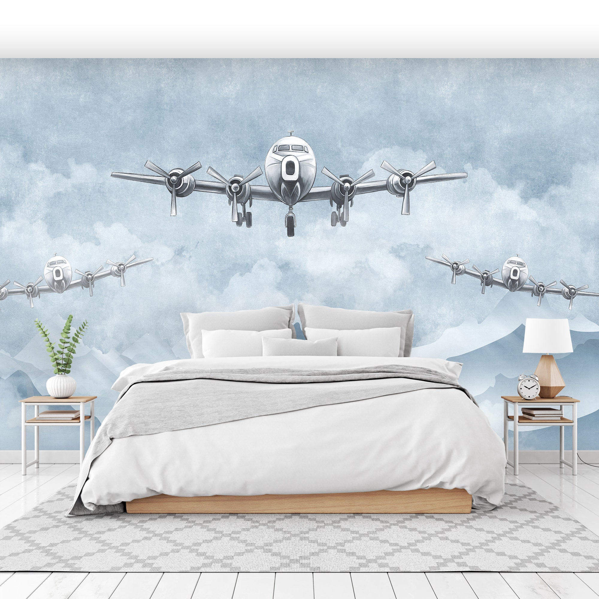 Airplane Wallpaper - Etsy Airplane Wallpaper - Etsy