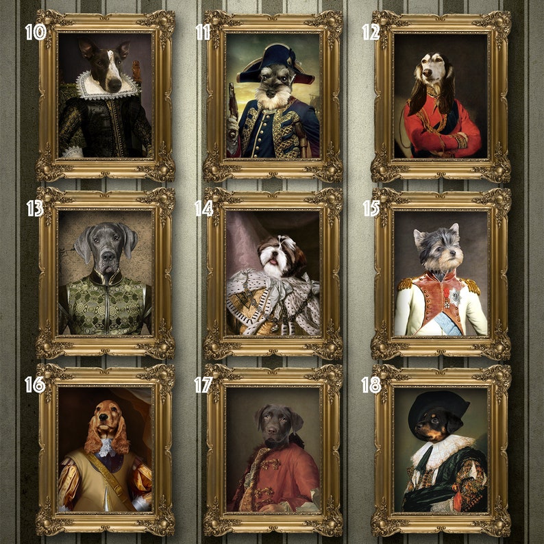 Painting Art Renaissance pet Pet lovers gift Cowboy Dog and Cat Portrait Custom Pet Portrait from your photo