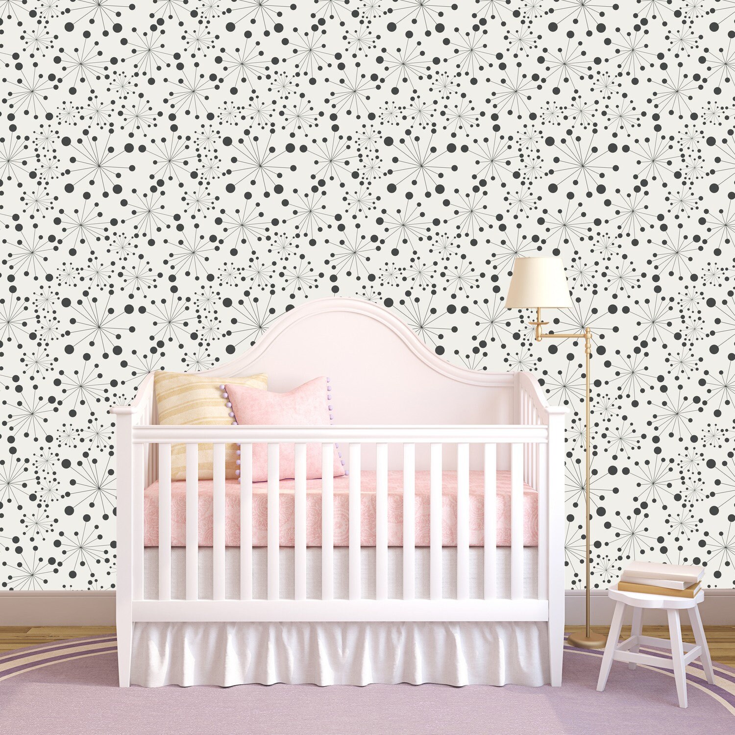 Black Polka Dot Removable Wallpaper Geometric Peel and Stick Etsy