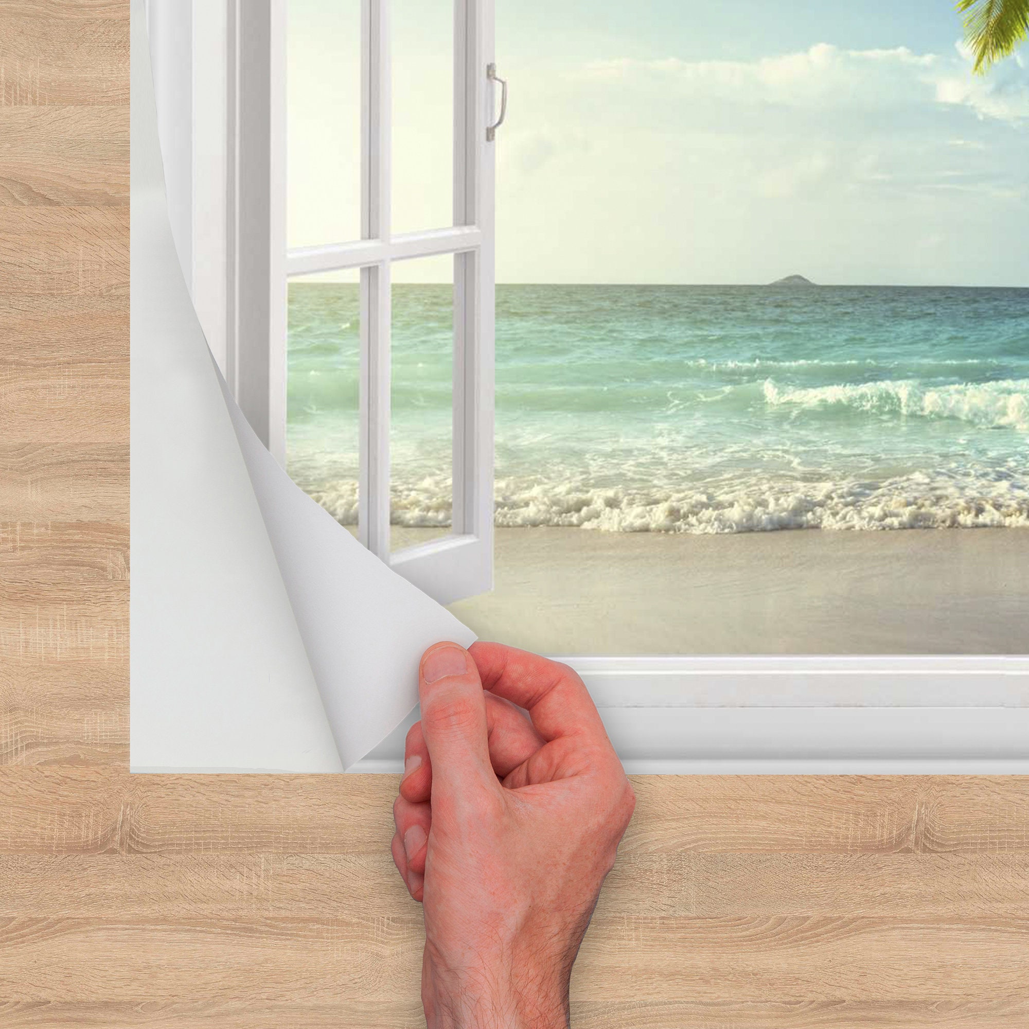 Beach Stickers Window Decals With Ocean Prints Large Wall Etsy