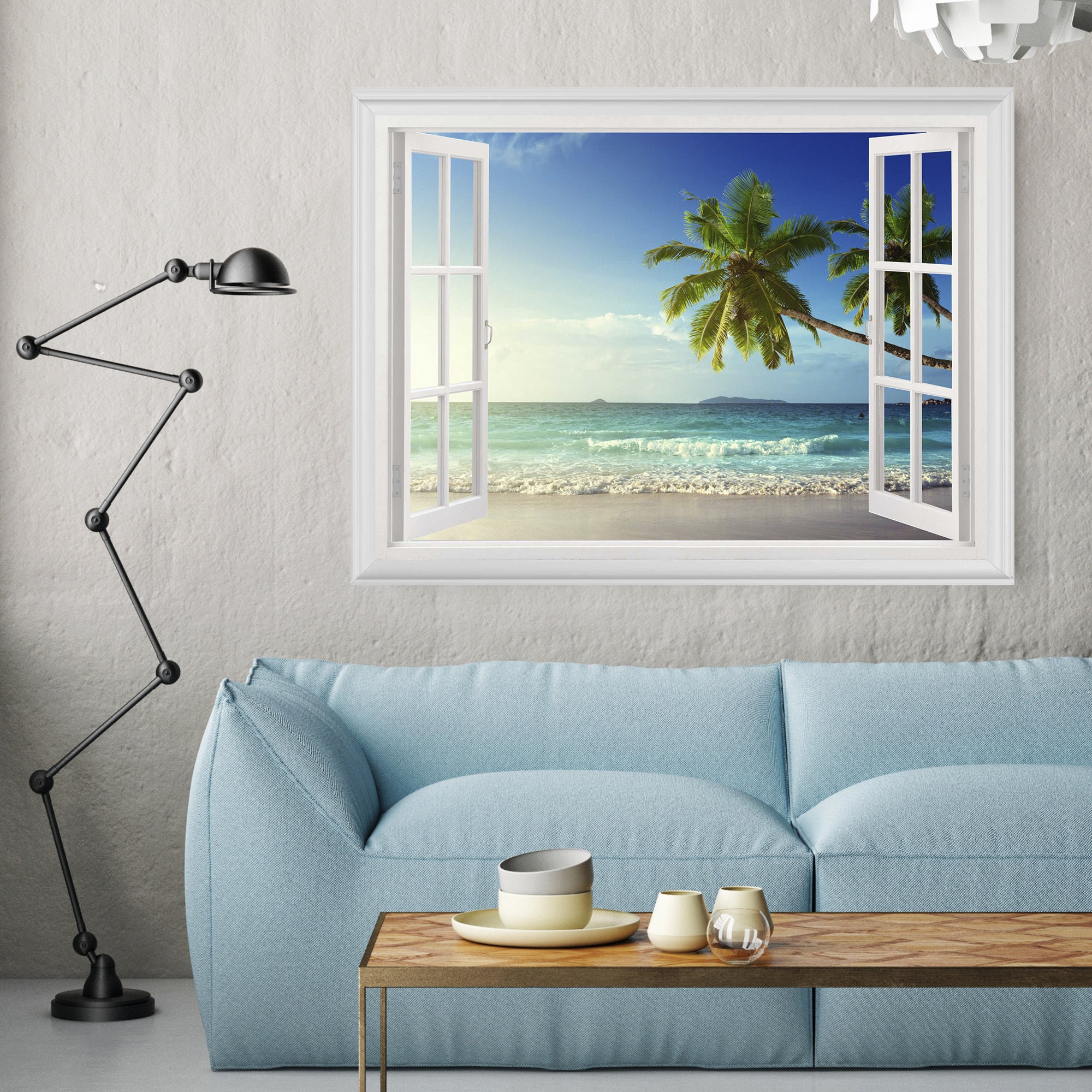 Beach Stickers Window Decals with Ocean Prints Large Wall Etsy