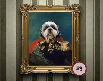 Custom Pet Portrait from your photo | General - Dog and Cat Portrait | Pet lovers gift | Painting Art Renaissance pet