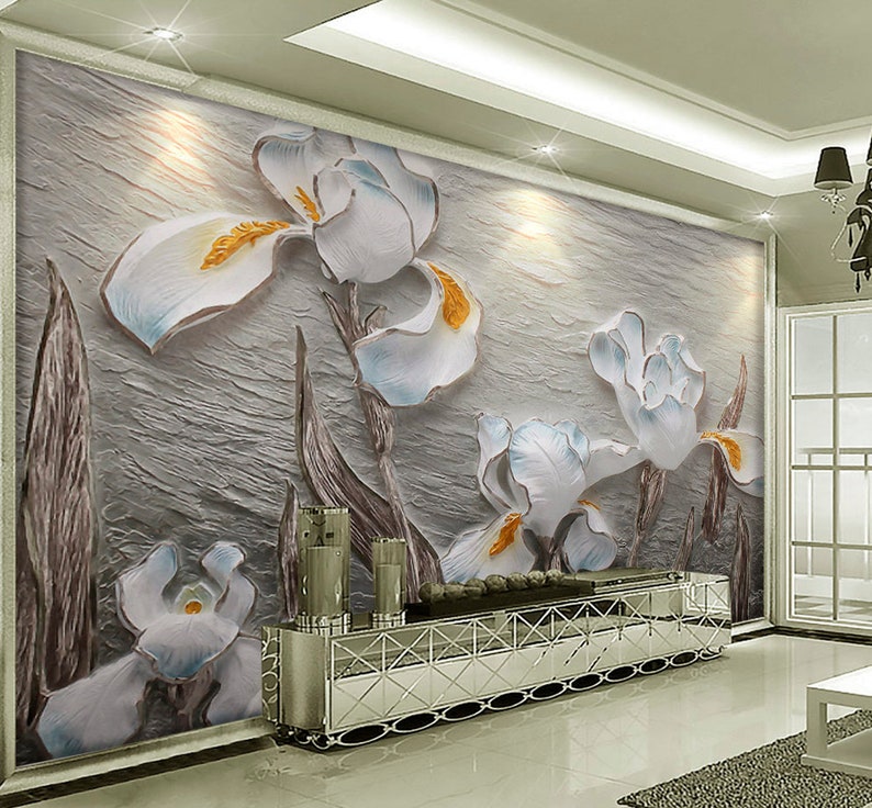 Flower SelfAdhesive Wall Mural Floral Removable Peel 'n Etsy