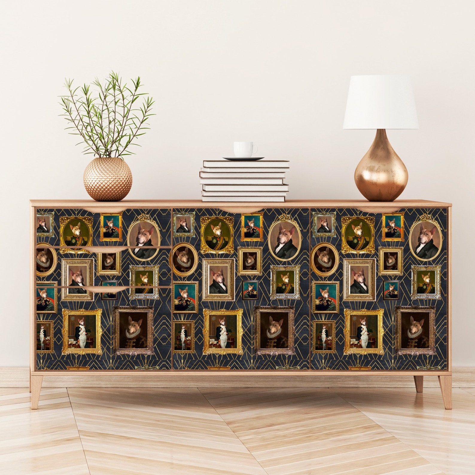 Vintage Wallpaper Created From Your Pets's Photo Pet - Etsy