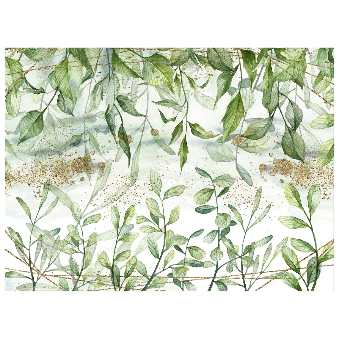 Green Wallpaper Botanical Wallpaper Mural Floral Wallpaper Etsy