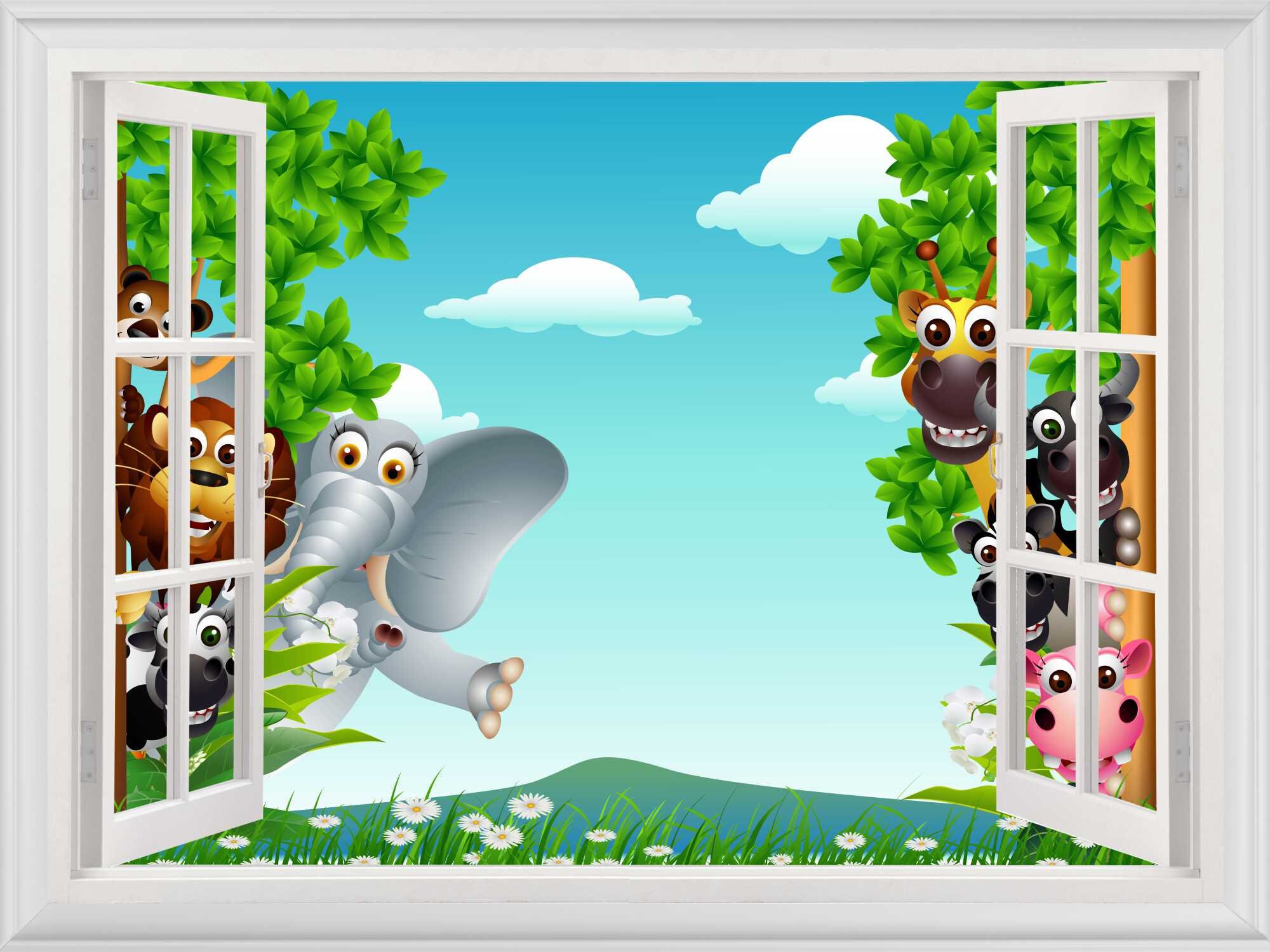 Animal Stickers Window Decals Safari Nursery Decor Large Etsy