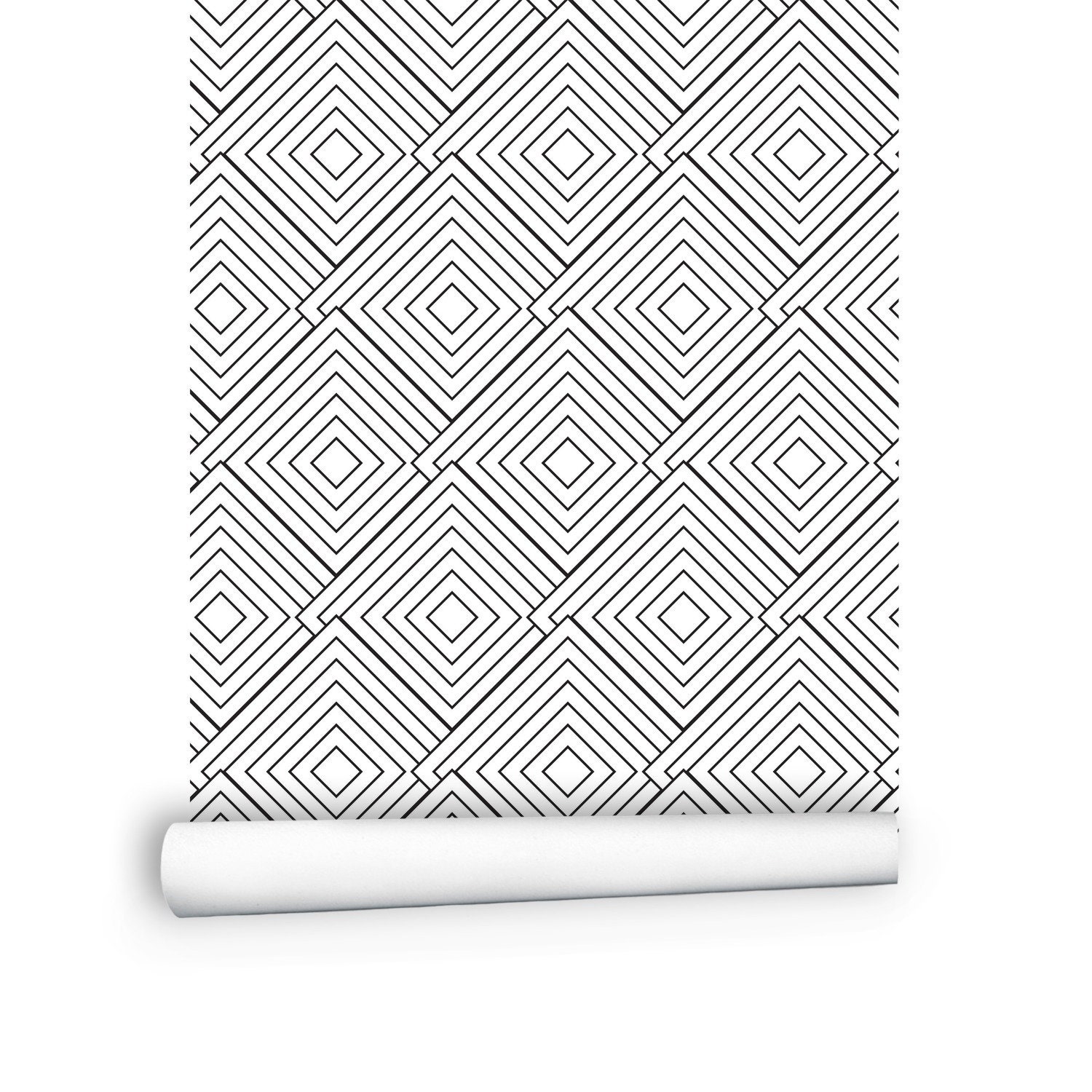 Geometric Removable Wallpaper Square Peel and Stick Wall Etsy