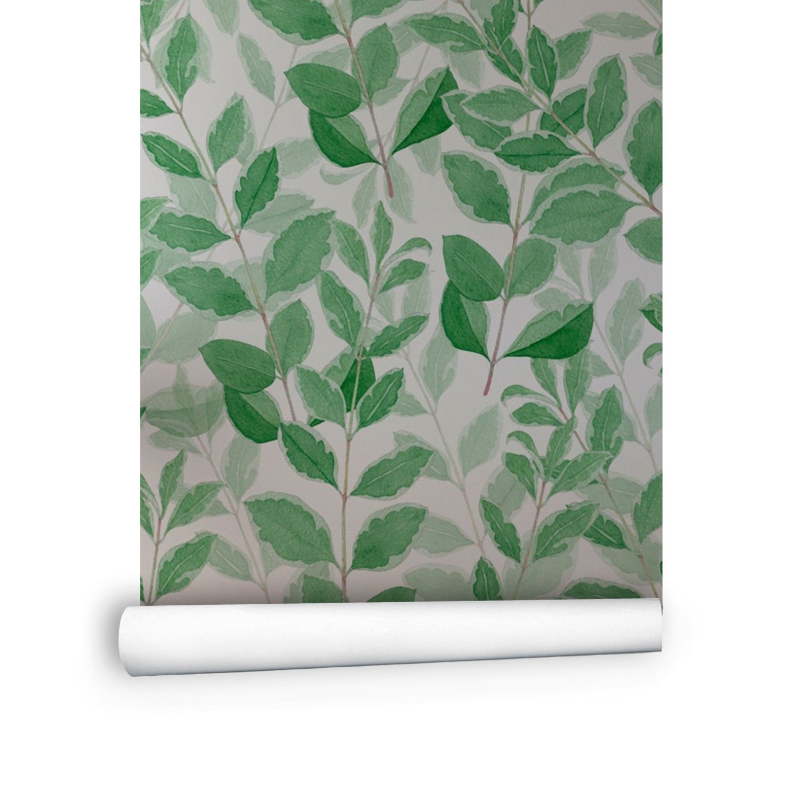 Green Leaf Self-Adhesive Wall Mural Floral Removable Peel | Etsy