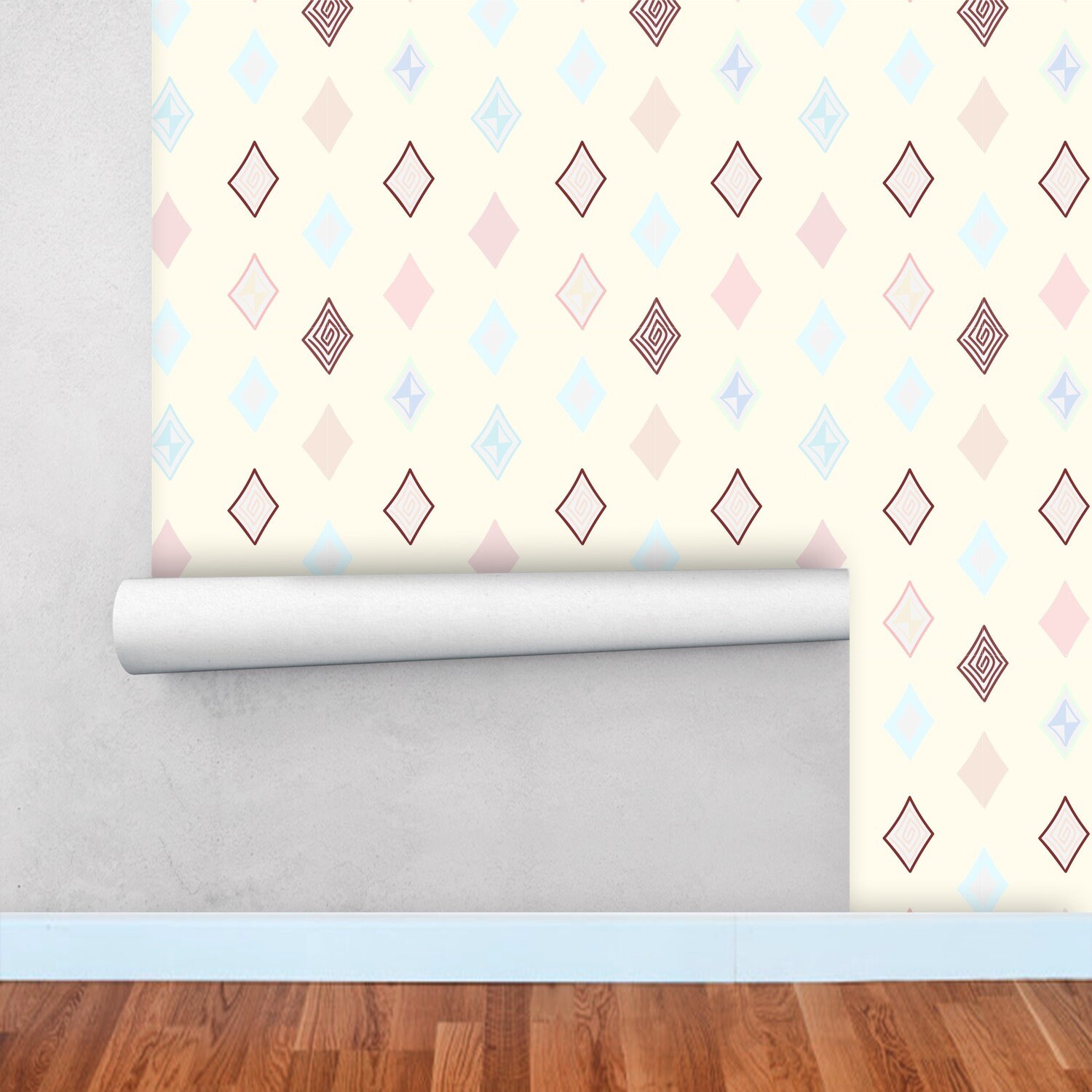 Geometric Removable Wallpaper Square Peel and Stick Wall | Etsy