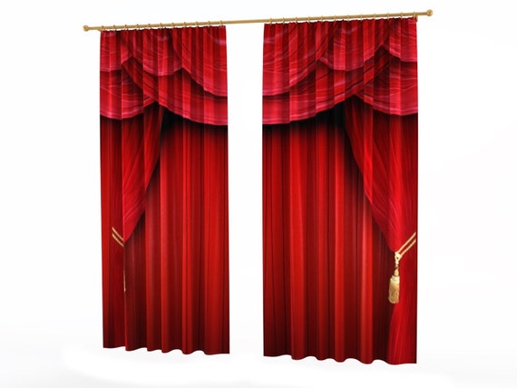 Næb nogle få radikal Red Curtains for Bedroom Living Room Curtain Panels Scene - Etsy
