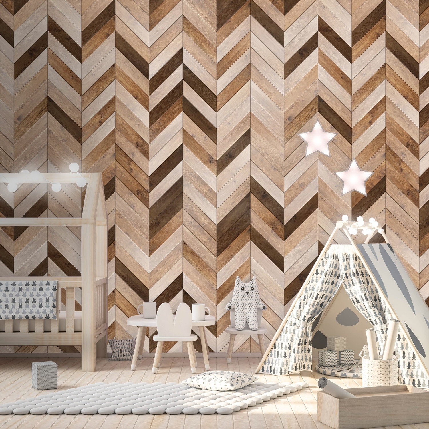 3D Bown Wood Removable wallpaper Geometric Peel and Stick | Etsy