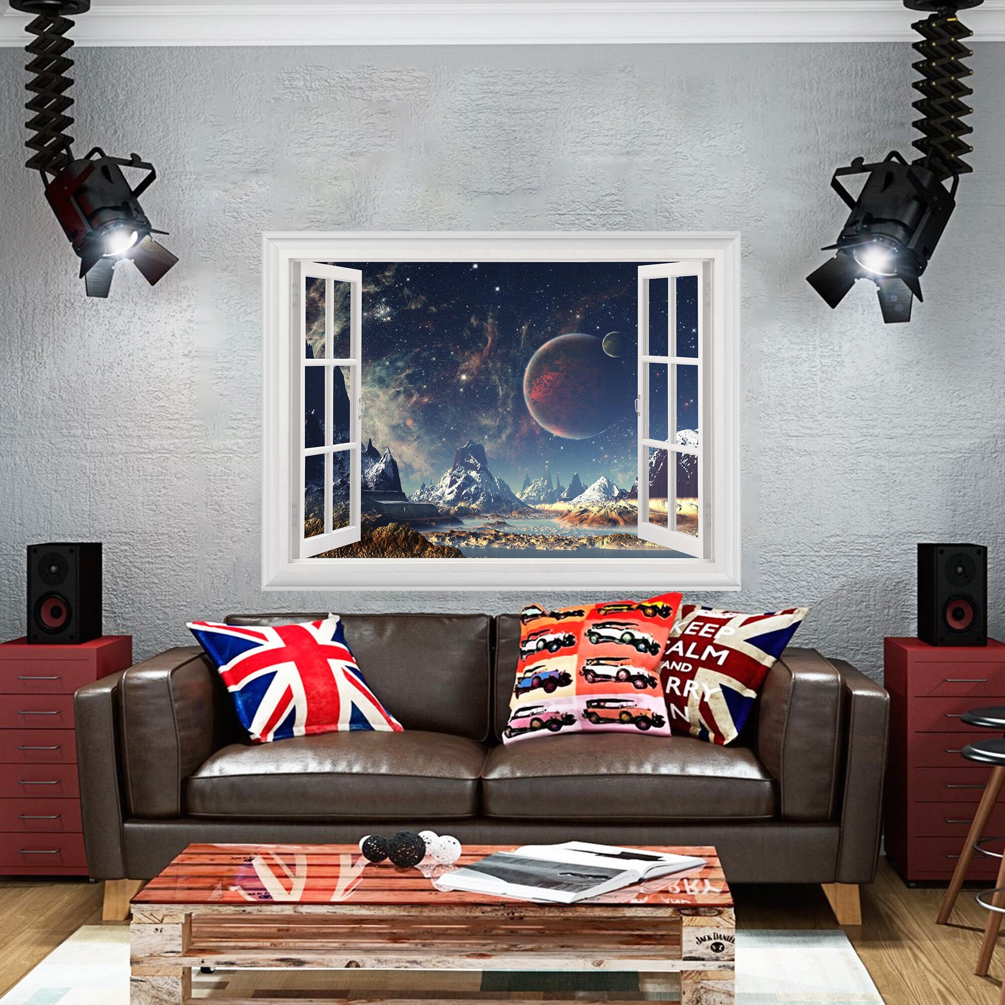 Space Stickers Space Wall Decal Large Wall Decals Universe Etsy