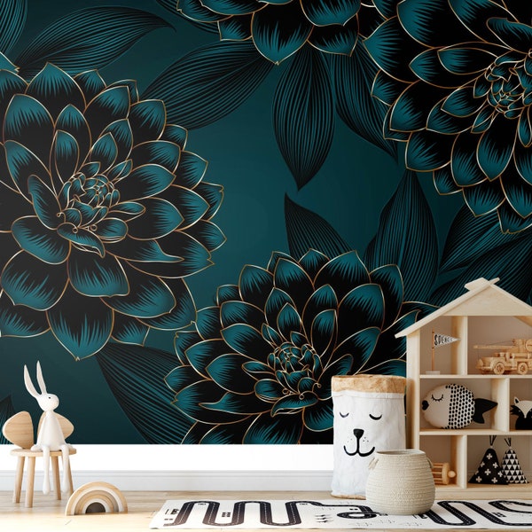 Dark Green Wallpaper - Etsy