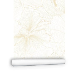 Cute Flora Removable wallpaper | Pastel Floral Peel and Stick Wall Paper for Bedroom or Living room | Flower Wallpaper # 220