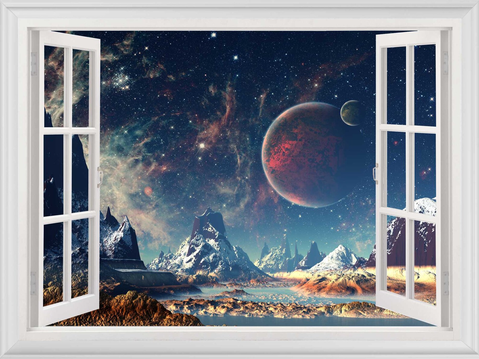 Space Stickers Space Wall Decal Large Wall Decals Universe Etsy