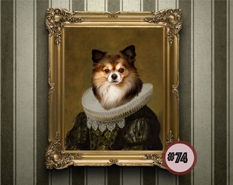 Royal Pet Portrait from your photo | Dog and Cat Royal Portrait | Pet lovers gift | Painting Art Renaissance pet | Funny Pet Portrait