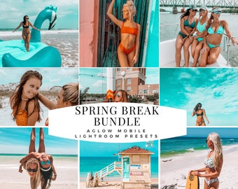 4 Mobile Lightroom Presets, FRÜHLINGSPAUSE Bundle, AGLOW Lightroom Preset, Travel Presets, Strand Preset, Beste Presets, Orange & Petrol Presets