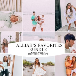 ALLIAH&#39;S FAVORITES BUNDLE,  Aglow presets, Travel presets, beach preset, Best Presets, mobile Lightroom presets, alliah presets, best edits