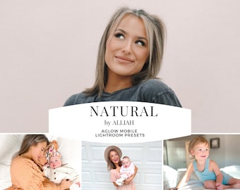NATUURLIJK door ALLIAH, 2 Aglow-presets, natuurlijke presets, schone preset, beste presets, mobiele Lightroom-presets, alliah-presets, naakt-preset