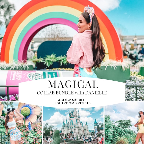 5 MAGICAL Collab presets met Danielle, MOBILE PRESET, Best Preset, Aglow Presets, Instagram Influencer presets, bright presets, theme park
