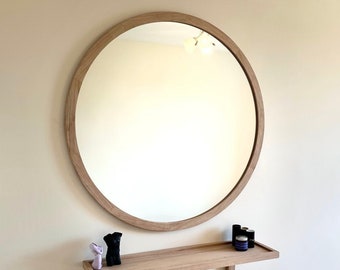 round wood mirror wall decor, oversized large mirror bathroom vanity, mid century modern mirror for vanities, aesthetic mirror