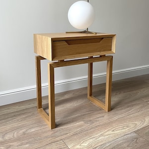 wood nightstand, narrow nightstand, bedside table with drawer, bed side table for bedroom, small entryway table, bedroom furniture