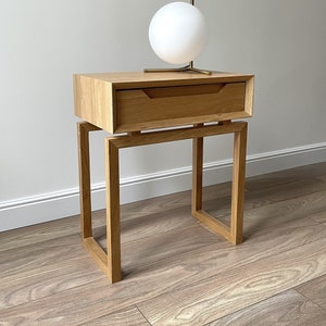 wood nightstand, narrow nightstand, bedside table with drawer, bed side table for bedroom, small entryway table, bedroom furniture