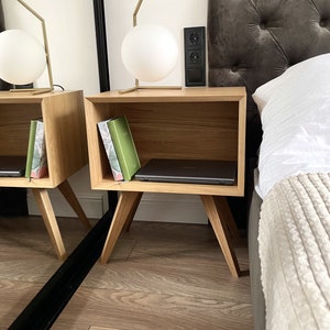 wood nightstand, nursery unique night stand, bedside table with drawer, side table for bedroom, modern nightstand, small entryway table