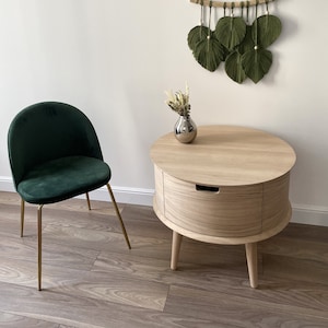 white oak coffee table, bohemian coffee table, coffee table modern, round wood coffee table, large coffee table, brown coffee table