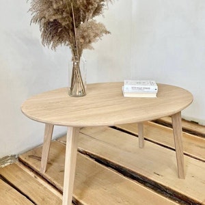 oval large coffee table low wooden coffee table rustic wood oak coffee table small side table sofa wooden scandinavian handmade furniture