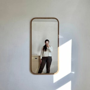 natural wood frame mirror for bathroom or vanities bathroom mirror wall decor large white oak mirror oval bathroom mirror
