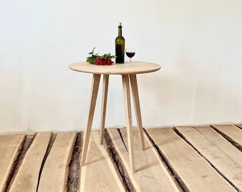 runder Massivholz Esstisch Weiß Eiche, großer Esstisch, Esszimmer modern Bauernhaus Tisch, skandinavischer kleiner Tisch