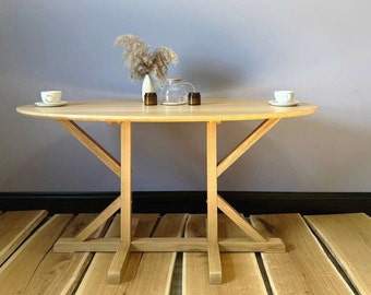 Oval dining table, custom wood table, accent wooden breakfast table  handmade furniture, modern kitchen solid wood table mid century modern