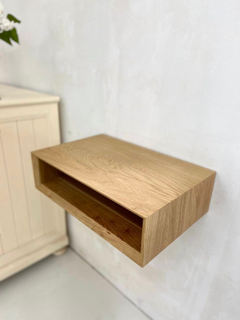 Floating Nightstand With Drawer Wall Mounted Nightstand Set Etsy