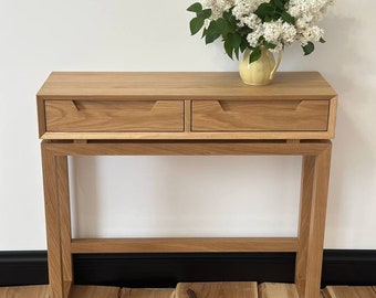 Narrow side console table,long console with drawers,entry skinny console,modern console for living room,console furniture solid wood