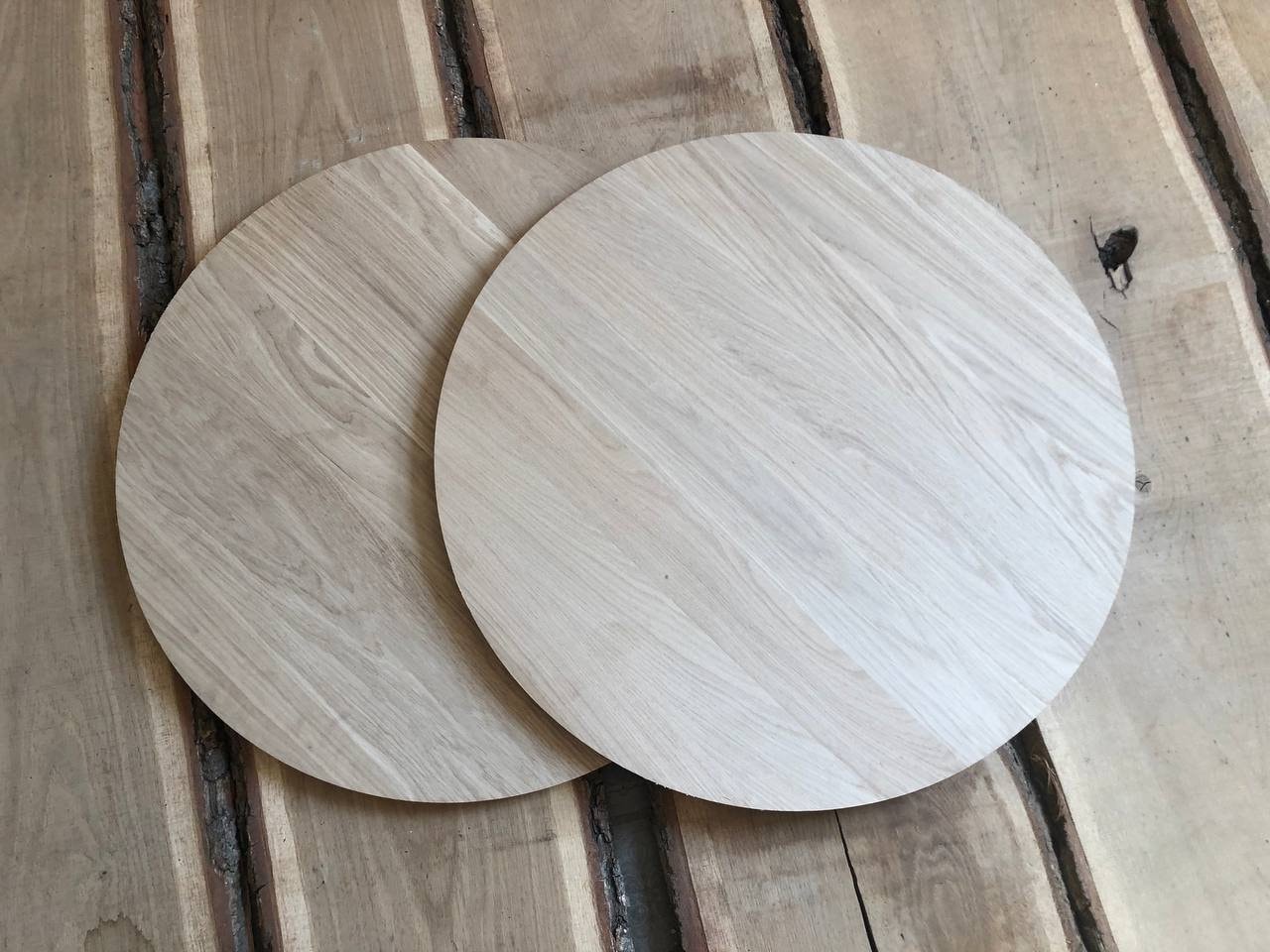 Round Wood Oak Table Top, Solid Wood Rustic Table Top, Dining Wood ...