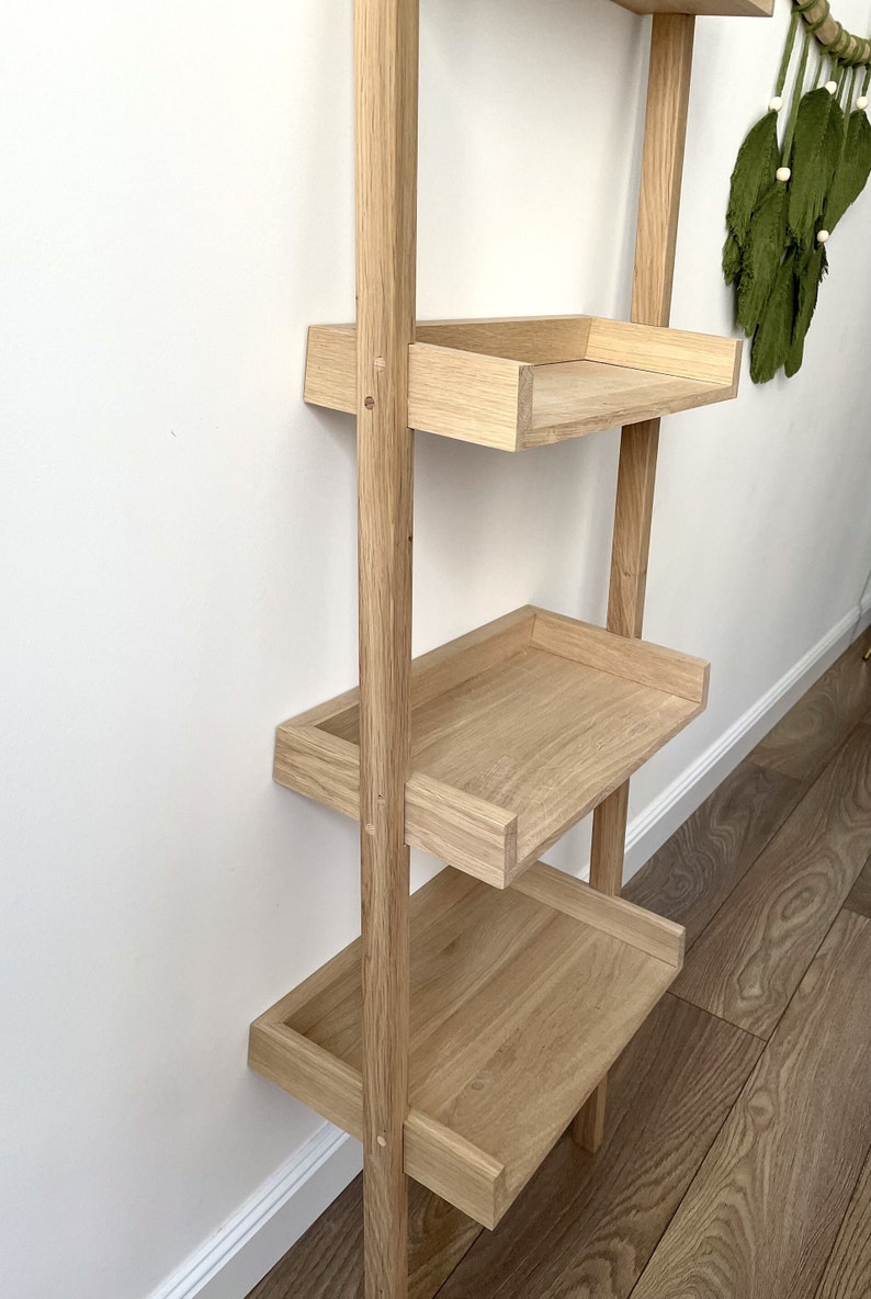 Ladder Bookshelf Modern Vertical Bookshelf Bathroom Ladder Etsy