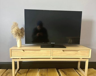 Tv Konsole Handmade,Massivholz Konsolenständer,Konsolentisch Tv Ständer,Medienkonsole mit Schubladen,Moderner Tv Ständer für Wohnzimmer