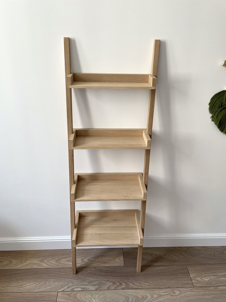 Ladder Bookshelf Modern Vertical Bookshelf Bathroom Ladder Etsy