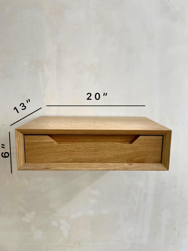 Nightstand Set of 2 Floating Nightstand With Drawer Wall Etsy