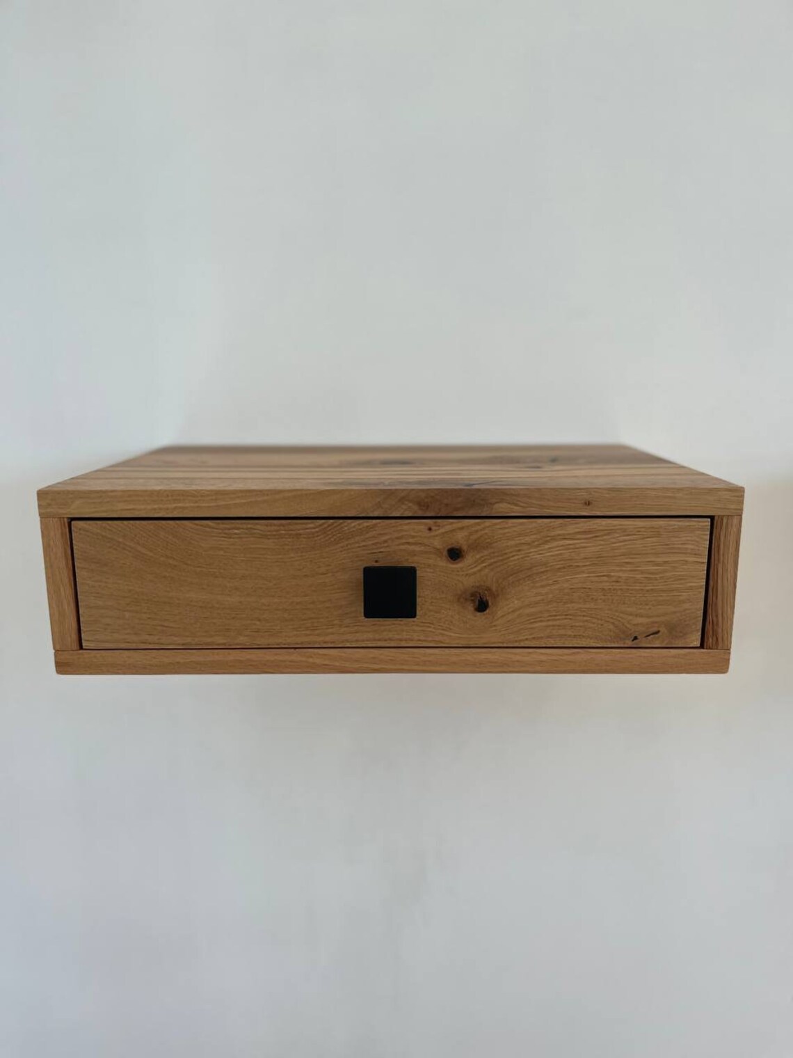 Rustic Floating Nightstand With Drawer White Oak Farmhouse Etsy