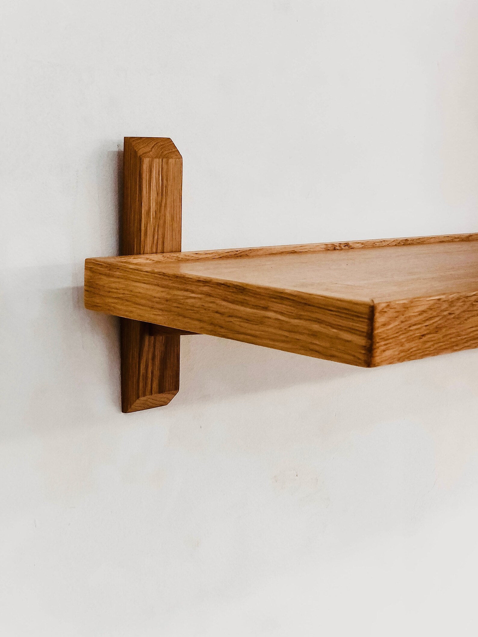 White Oak Wood Shelf Bedroom Natural Wooden Floating Shelves - Etsy