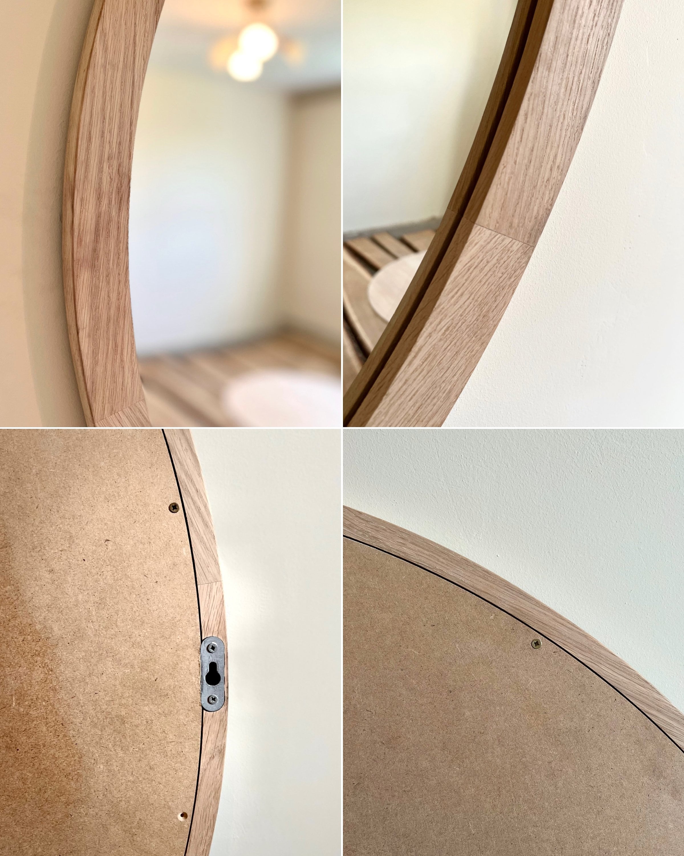 Espejos Decorativos De Pared - Espejo De Pared En Fora De Lágria Pequeño Con Arco De Adera Natural, Espejo Colgante De Pared Irregular, Espejos Decorativos De Pared Estilo Granja Para Doritorio, Baño